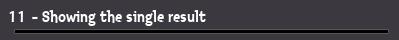 1 1  - Showing the single result