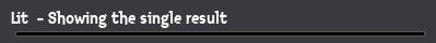 Lit  - Showing the single result