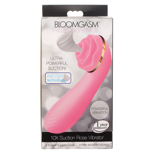 Bloomgasm Passion Petals 10X Silicone Suction Rose Vibrator-Pink - $63